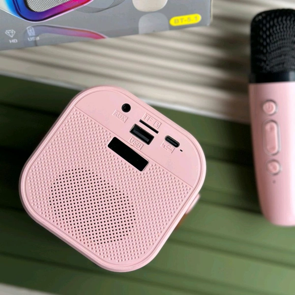 Hitage Portable Bluetooth Speaker with RGB Lights & Wireless Microphone – Dynamic Thunder Sound, Stereo Channel, Multi-Colour Modes