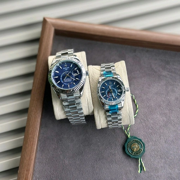 Most Demanded Analog Couple Quartz Movement Collection With High Quality Strap Best Finishing Body & Case
 - Blue