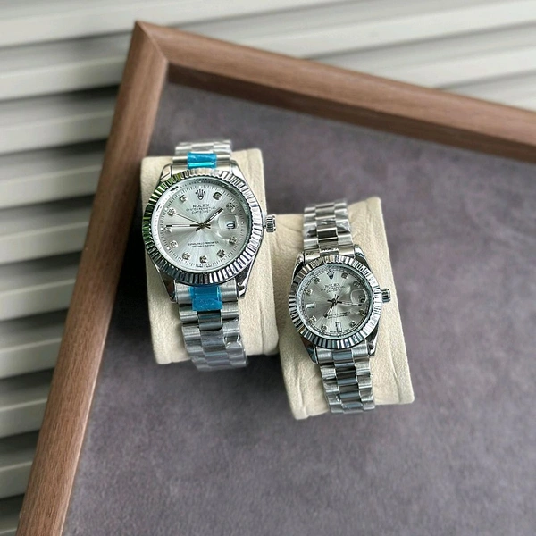 Most Demanded Analog Couple Quartz Movement Collection With High Quality Strap Best Finishing Body & Case
 - Gray