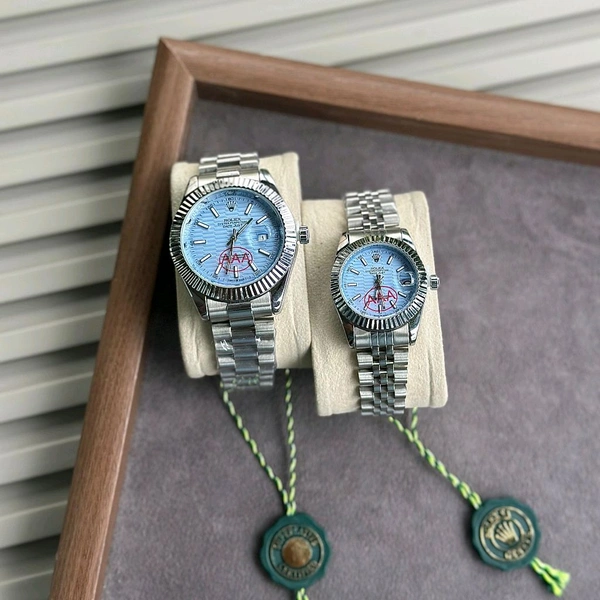 Most Demanded Analog Couple Quartz Movement Collection With High Quality Strap Best Finishing Body & Case
 - Sky Blue