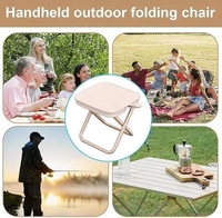 Handbag Folding Stool Zipper Bag Foldable Camping Chairs Picnic Lightweight Folding Stool | Stability & Comfort Portable Camp for Beach, Horse Tying, Fishing, Tourism, Leisure, Outdoor Small Stool
