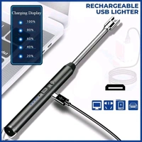 Lighter Long Flexible Electric Arc USB Rechargeable Windproof Flameless Electronic Smoking Plasma Lighters for Multipurpose Like Candles Grill BBQ Smoking Fireplace Survival Stove
