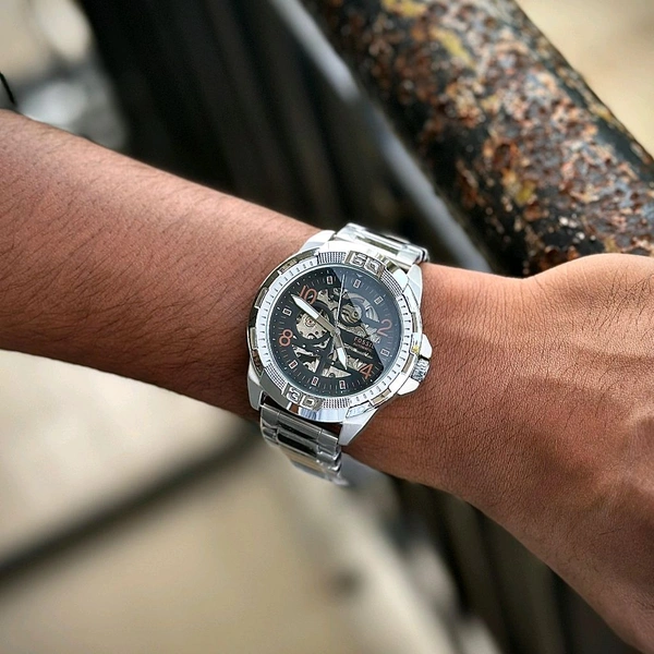 Analog Automatic Top Quality Collection With High Quality Strap Best Finishing Body & Case - Black
