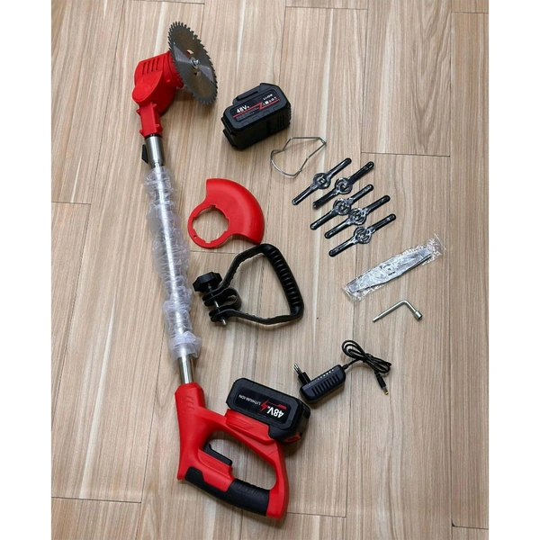 48V Cordless Grass Trimmer & Brush Cutter | 2 Battery Pack | Multi-Blade Electric Grass Cutter