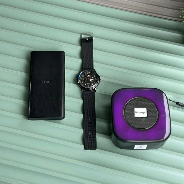 Most Awaited Combo, Hitage Bluetooth Speaker, Portable Power Bank And Analog Quartz Watch
