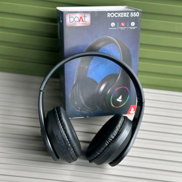 Wireless Earphone Headphones With Microphone Lightweight, For Music Lovers & Professionals - Suitable for Travel, Office & Home, 5-6 Hours Playback Time, High Quality Model - Black