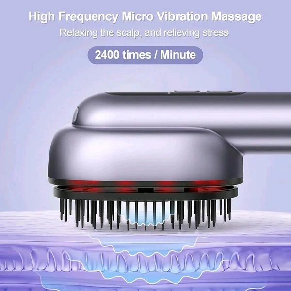 Purple Scalp Massager with Vibration, Red Light Therapy & Mist Function 