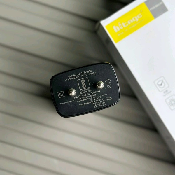 Hitage 65W PD/QC Power Adapter | Dual Port Fast Charger | Laptop & Smartphone Compatible