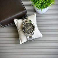 Men’s Classic Analog Watch – Elegant Dial, Date Display, Chronograph Working – Formal & Casual Wear - Silver