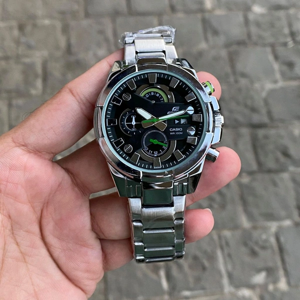Men’s Classic Analog Watch – Elegant Dial, Date Display, Chronograph Working – Formal & Casual Wear - Silver