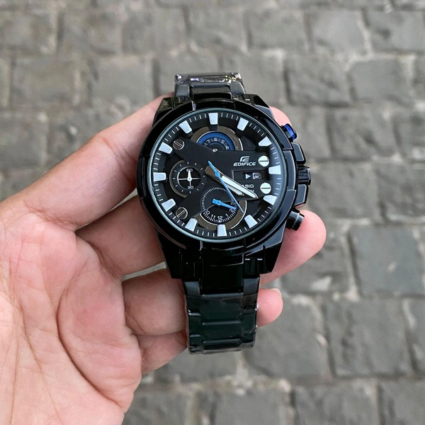 Men’s Classic Analog Watch – Elegant Dial, Date Display, Chronograph Working – Formal & Casual Wear - Black