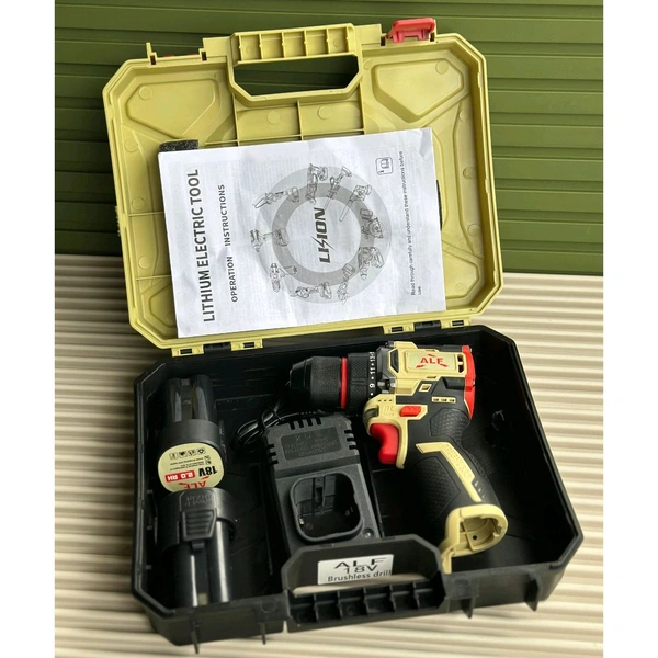 ALF Brushless Cordless Drill Kit | 18V | 2 Batteries + Fast Charger | Professional Power Tools 