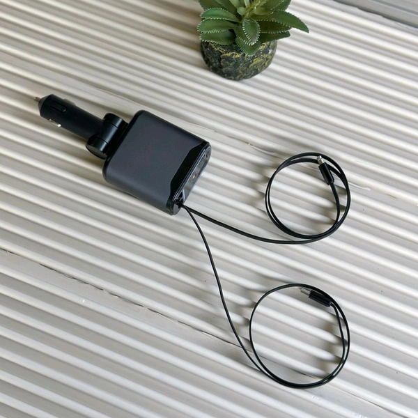  4 in 1 Starry Sky Car Charger – Fast Charging + Ambient Light Projector (Type-C, iOS, USB, PD 3.0)