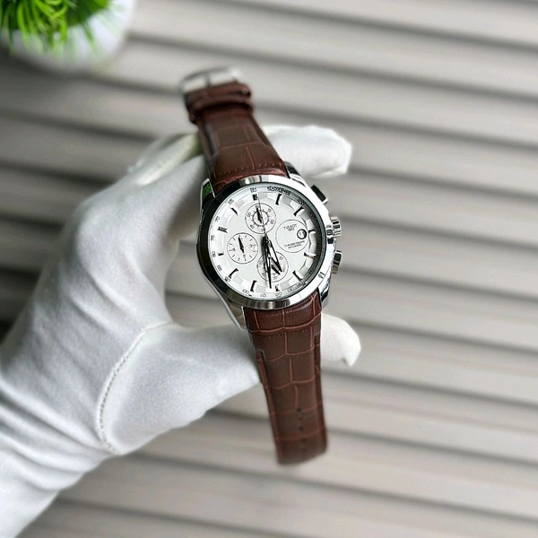 Men’s Classic Analog Watch – Elegant Dial, Date Display, Chronograph Working – Formal & Casual Wear - STB1