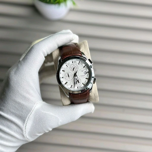 Men’s Classic Analog Watch – Elegant Dial, Date Display, Chronograph Working – Formal & Casual Wear - STB1