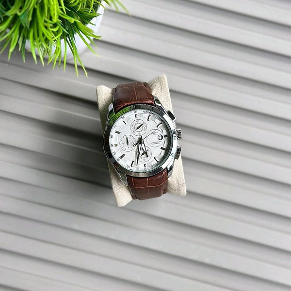 Men’s Classic Analog Watch – Elegant Dial, Date Display, Chronograph Working – Formal & Casual Wear - STB1