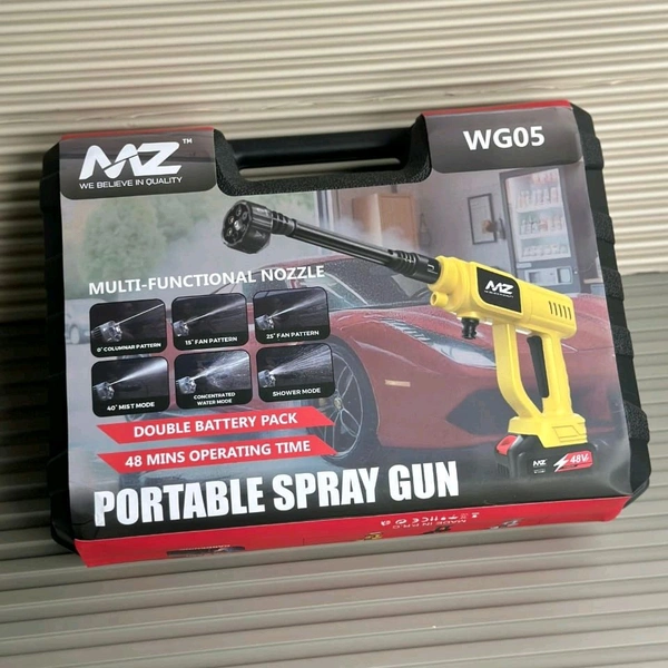 MZ WG05 Portable Spray Gun – 48V High-Pressure Washer with Dual Battery & Multi-Mode Nozzle

