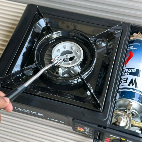 Portable Dual Gas Stove with Carry Case – Works with LPG & Butane | Outdoor Camping, Travel & Emergency Use