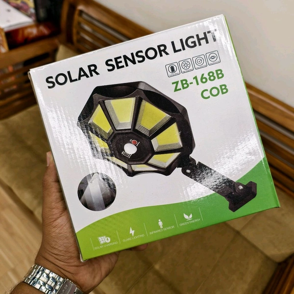 ZB-168B Solar Sensor Light | Ultra Bright COB Outdoor Lamp with Motion Detection & Waterproof Design