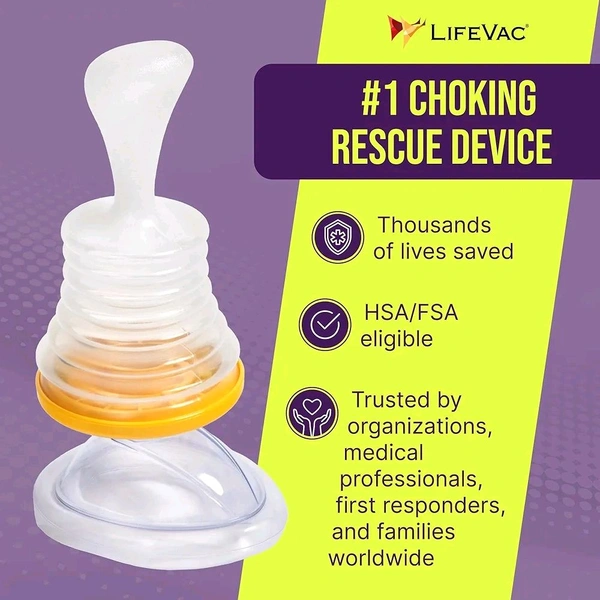 LifeVac Choking Rescue Device – Pack of 2 (Adults + Children) Emergency Airway Clearance Kit | Portable | Non-Invasive | Easy to Use | No Power or Prescription Needed