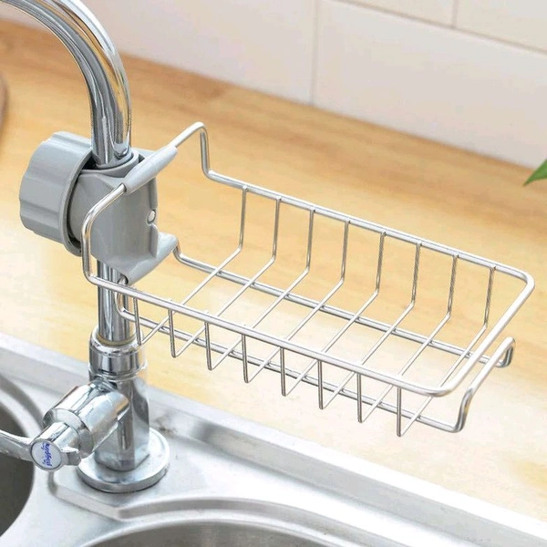 Stainless Steel Rotatable Faucet Rack – Smart Storage for Every Sink!
