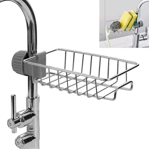 Stainless Steel Rotatable Faucet Rack – Smart Storage for Every Sink!
