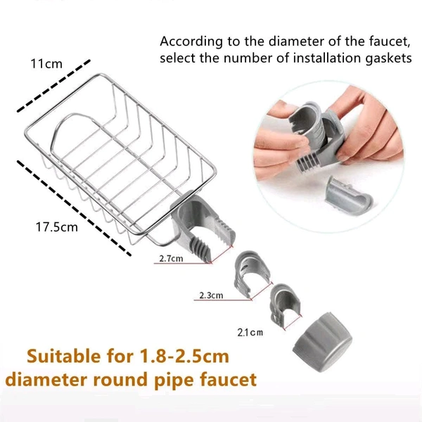 Stainless Steel Rotatable Faucet Rack – Smart Storage for Every Sink!
