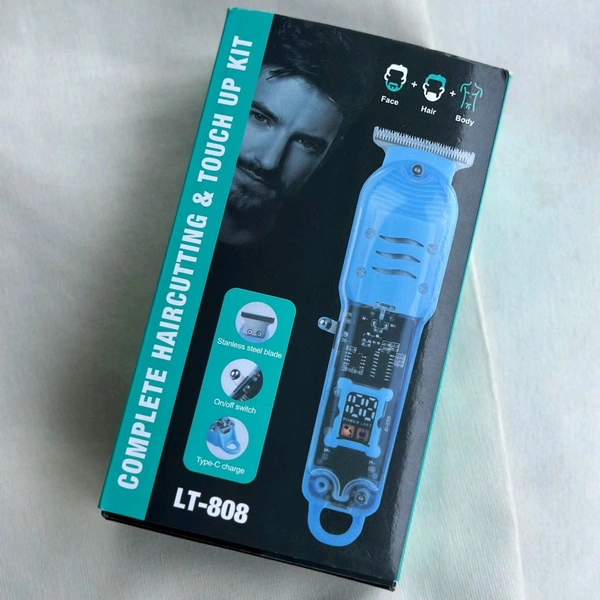 LT-808 Transparent Pro Hair Trimmer – Complete Haircut & Touch-Up Kit