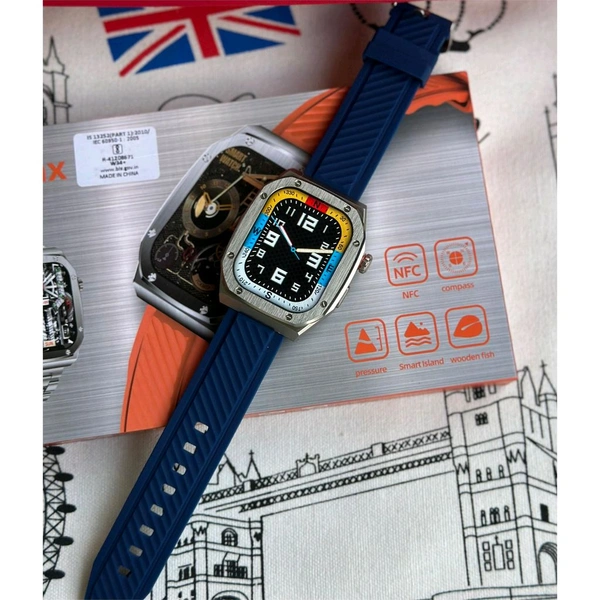 Smart Watch Z79 Max Watch, 2.1inch HD 460mah Battery, 100+sport Modes, NFC Smart Watch, Rugged Watches for Men, Fitness Watch for Men Women, - Blue