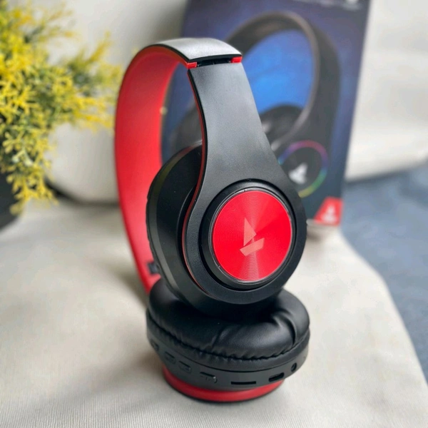 Wireless Earphone Headphones With Microphone Lightweight, For Music Lovers & Professionals - Suitable for Travel, Office & Home, 5-6 Hours Playback Time, High Quality Model - Red