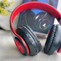 Wireless Earphone Headphones With Microphone Lightweight, For Music Lovers & Professionals - Suitable for Travel, Office & Home, 5-6 Hours Playback Time, High Quality Model - Red