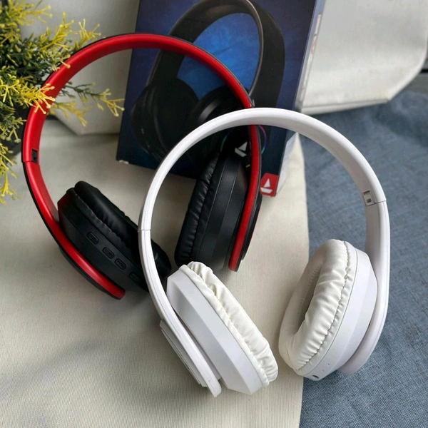 Wireless Earphone Headphones With Microphone Lightweight, For Music Lovers & Professionals - Suitable for Travel, Office & Home, 5-6 Hours Playback Time, High Quality Model - Red