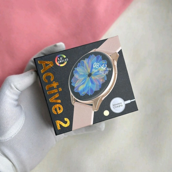 Active 2 Best Quality Smartwatch | 2.5D Curve HD Screen Full Touch Upto 1*2 days Battery Backup | Dual Strap - Black