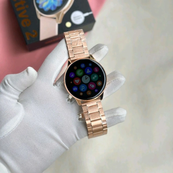 Active 2 Best Quality Smartwatch | 2.5D Curve HD Screen Full Touch Upto 1*2 days Battery Backup | Dual Strap - Black