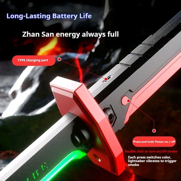 Spark FX LED Katana Sword – Lights, Sparks & Battle Sound! - Black