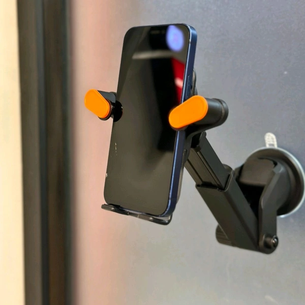 360° Adjustable Car Phone Holder – Strong Suction | One-Hand Lock