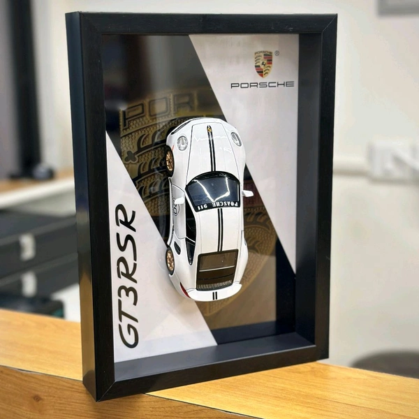 Premium Framed Car Model – 3D Wall Decor for Auto Enthusiasts, Unique Models - White