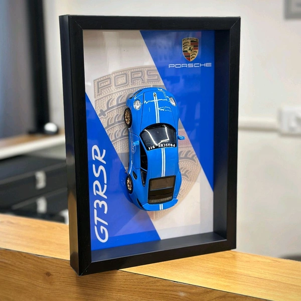 Premium Framed Car Model – 3D Wall Decor for Auto Enthusiasts, Unique Models - Blue
