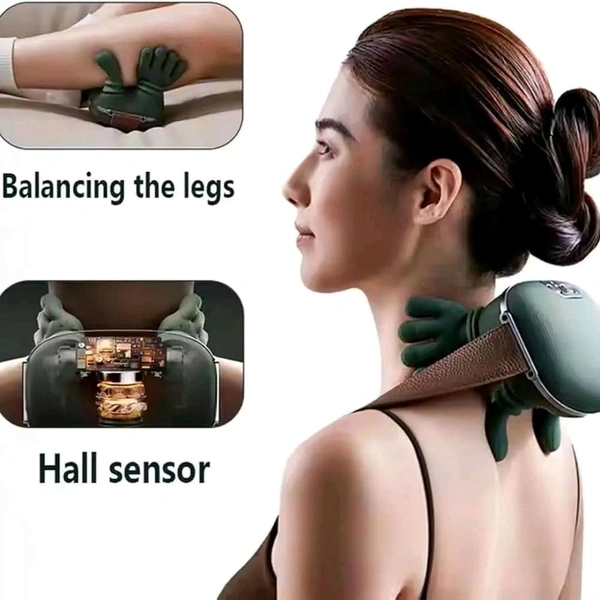 Hand-Style Heated Neck & Back Massager – Wireless 4D Deep Tissue Kneading