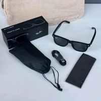 Bluetooth Smart Sunglasses – Matte Finish, Touch Control, 8H Battery, Original Box (First Time in India!) - Black