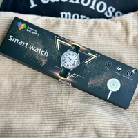 Elegant Round Smartwatch for Women – Roman Dial, Crystal Bezel, Bluetooth Calling & Health Tracking