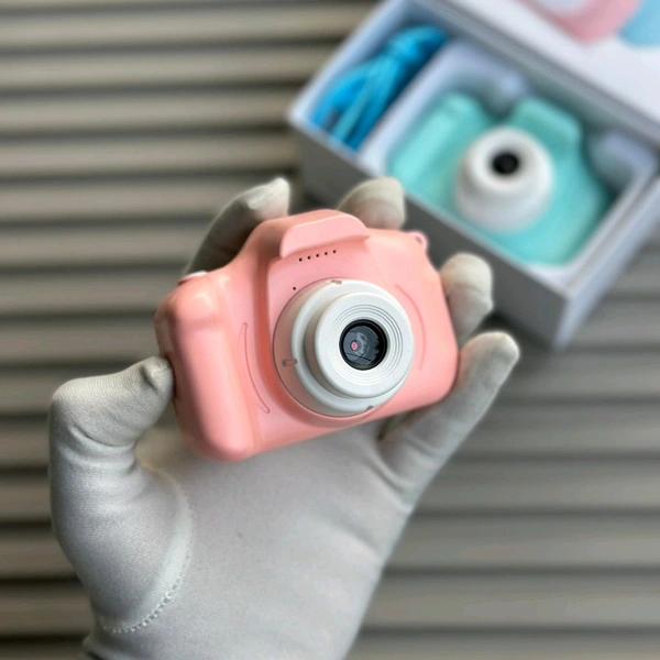 Kids Digital Camera with Screen – 1080P Photo & Video, Rechargeable, USB Cable, Cartoon Design – Perfect for Boys & Girls - Mint Blue