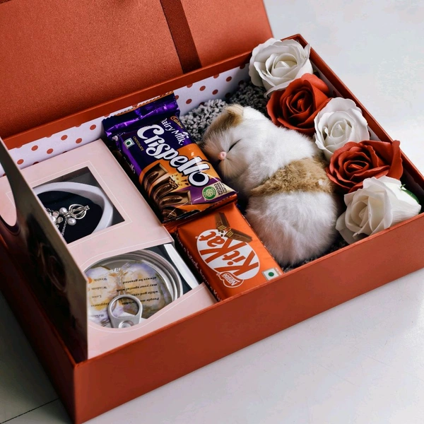 Best Romantic Gift Hamper Combo Box with Chocolates, Soft Toy & Flowers for Birthday, Anniversary & Valentine’s Day
