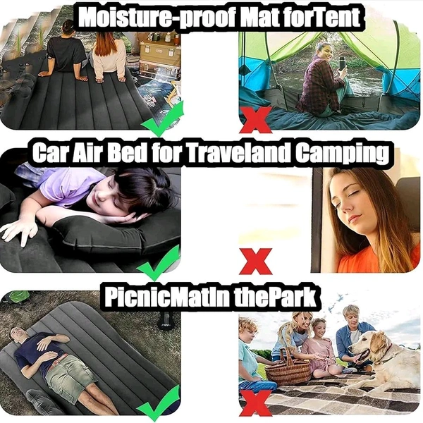 Multi Functional In Car Inflatable Air Bed | Car Back Seat Mattress for Travel, Camping & Long Drives