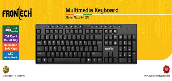 FRONTECH Frontech Multimedia Wired Keyboard (Black) - BLACK, CASH ON DELIVERY,PHONEPAY,GOOGLE PAY,NETBANKING,DEBIT & CREDIT CARD PAYMENT AVALIABLE, USB KEYBOARD