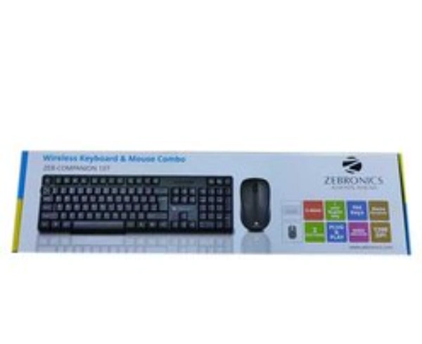Zebronics Zeb-Companion 102 Wireless Keyboard and Mouse Combo, 104 Keys/Rupee Key, 1200 DPI Optical Sensor Mice, USB Nano Receiver - COD ,PHONEPAY,GOOGLE PAY,NETBANKING,UPI PAYMENT,DEBIT & CREDIT CARD PAYMENT.