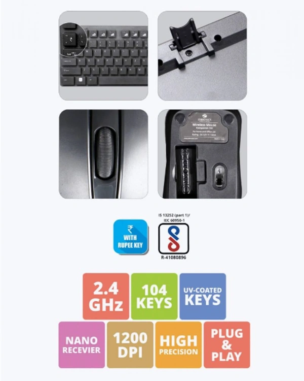 Zebronics Zeb-Companion 102 Wireless Keyboard and Mouse Combo, 104 Keys/Rupee Key, 1200 DPI Optical Sensor Mice, USB Nano Receiver - COD ,PHONEPAY,GOOGLE PAY,NETBANKING,UPI PAYMENT,DEBIT & CREDIT CARD PAYMENT.