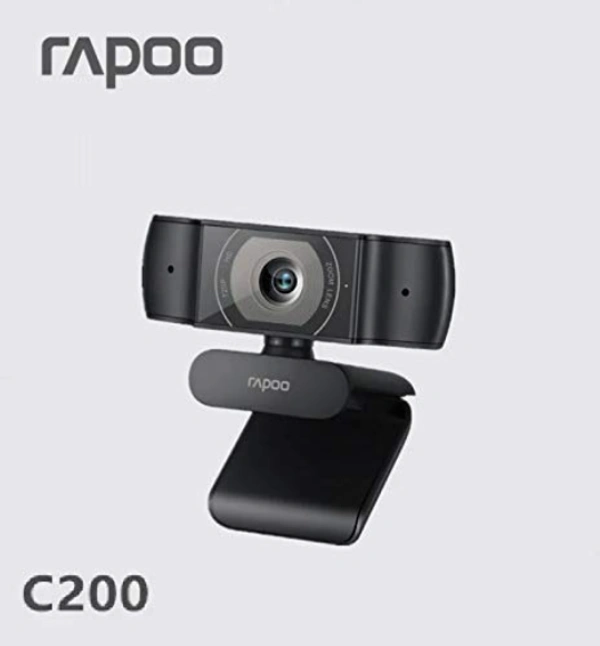 Rapoo C200 720p HD USB Black, 360° Horizontal, 100° Super Wide-Angle Webcam with Microphone for Live Broadcast Video Calling Conference - COD ,PHONEPAY,GOOGLE PAY,NETBANKING,UPI PAYMENT,DEBIT & CREDIT CARD PAYMENT.