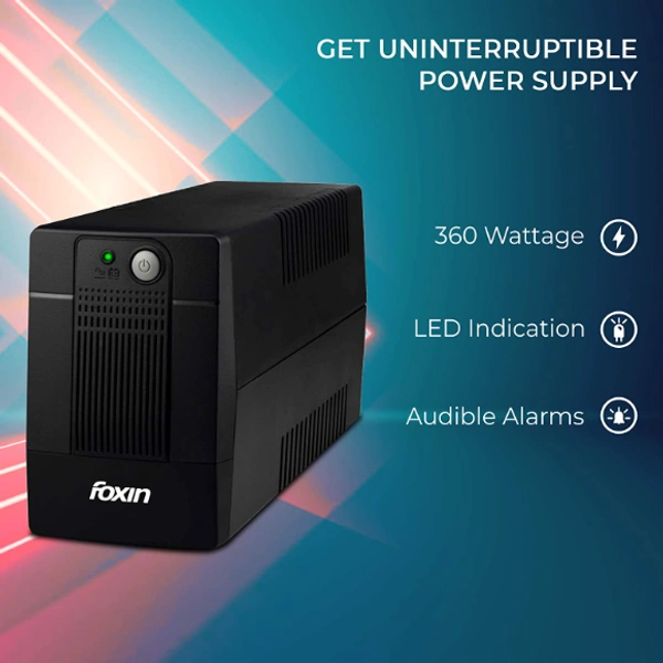 Foxin 600VA/360Watt Uninterrupted Power Supply FPS-755 - COD ,PHONEPAY,GOOGLE PAY,NETBANKING,UPI PAYMENT,DEBIT & CREDIT CARD PAYMENT.