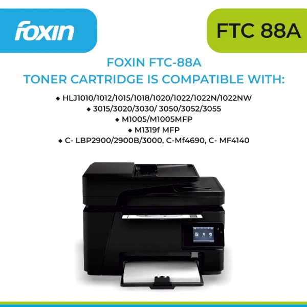Foxin FTC-88A Toner Cartridge Compatible for Hp Laser-Jet Series (Black) - COD ,PHONEPAY,GOOGLE PAY,NETBANKING,UPI PAYMENT,DEBIT & CREDIT CARD PAYMENT.